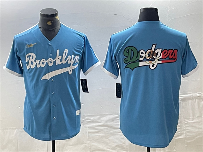 Men's Los Angeles Dodgers Team Big Logo Light Blue Throwback Cool Base Stitched Baseball Jersey 4 Men's Los Angeles Dodgers Team Big Logo Light Blue Throwback Cool Base Stitched Baseball Jersey 4