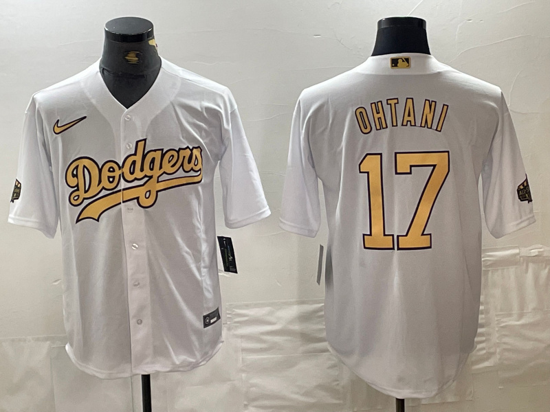 Men's Los Angeles Dodgers #17 Shohei Ohtani White 2022 All Star Stitched Cool Base Nike Jersey Men's Los Angeles Dodgers #17 Shohei Ohtani White 2022 All Star Stitched Cool Base Nike Jersey