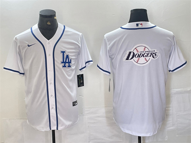 Men's Los Angeles Dodgers Team Big Logo White Cool Base Stitched Baseball Jersey 2 Men's Los Angeles Dodgers Team Big Logo White Cool Base Stitched Baseball Jersey 2