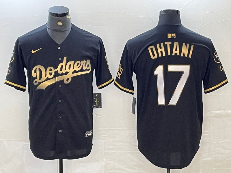Men's Los Angeles Dodgers #17 Shohei Ohtani Black Gold Stitched Cool Base Nike Jerseys Men's Los Angeles Dodgers #17 Shohei Ohtani Black Gold Stitched Cool Base Nike Jerseys