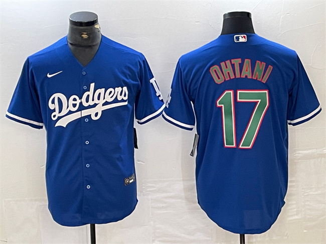 Men's Los Angeles Dodgers #17 Shohei Ohtani Blue Green Cool Base Stitched Baseball Jersey Men's Los Angeles Dodgers #17 Shohei Ohtani Blue Green Cool Base Stitched Baseball Jersey