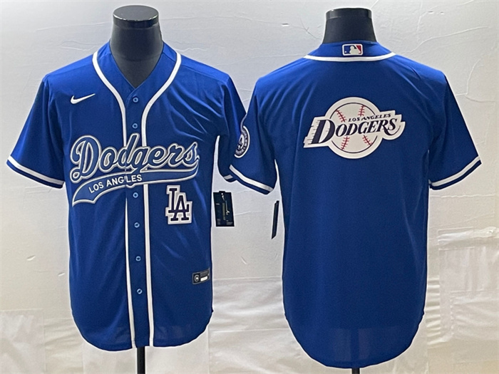Men's Los Angeles Dodgers Blue Team Big Logo With Patch Cool Base Stitched Baseball Jersey Men's Los Angeles Dodgers Blue Team Big Logo With Patch Cool Base Stitched Baseball Jersey