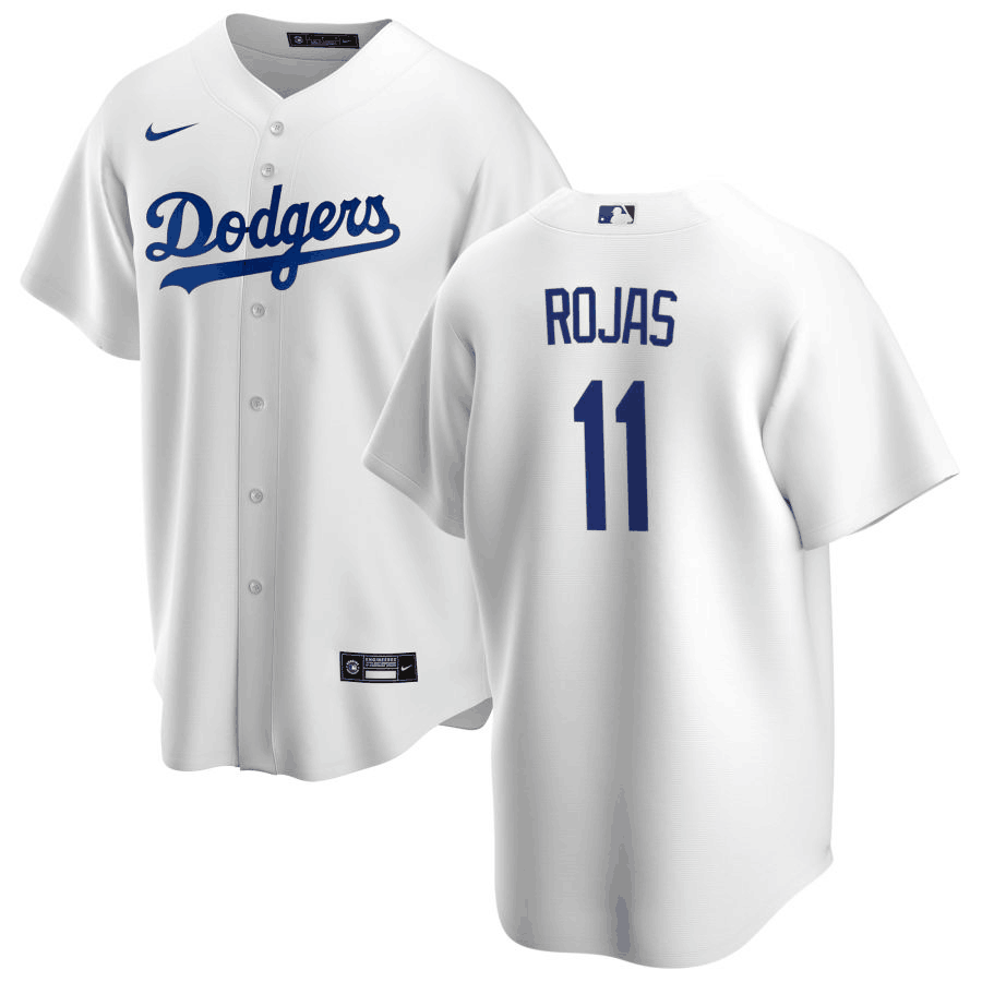 Men's Los Angeles Dodgers #11 Miguel Rojas Vargas White Cool Base Stitched Baseball Jersey Men's Los Angeles Dodgers #11 Miguel Rojas Vargas White Cool Base Stitched Baseball Jersey