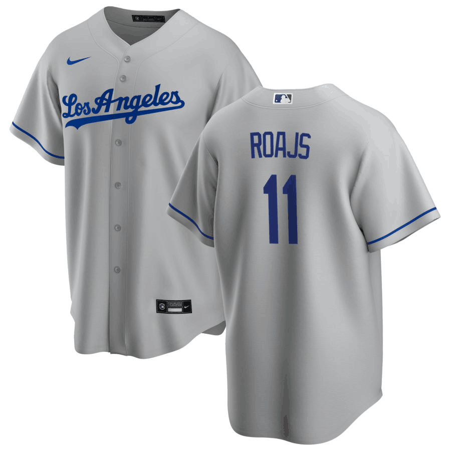 Men's Los Angeles Dodgers #11 Miguel Rojas Flex Base Grey Stitched Baseball Jersey Men's Los Angeles Dodgers #11 Miguel Rojas Flex Base Grey Stitched Baseball Jersey