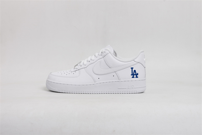 Women's Los Angeles Dodgers Air Force 1 White Shoes 001 Women's Los Angeles Dodgers Air Force 1 White Shoes 001