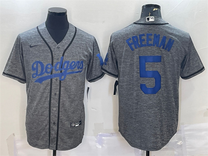 Men's Los Angeles Dodgers #5 Freddie Freeman Grey Cool Base Stitched Jersey Men's Los Angeles Dodgers #5 Freddie Freeman Grey Cool Base Stitched Jersey
