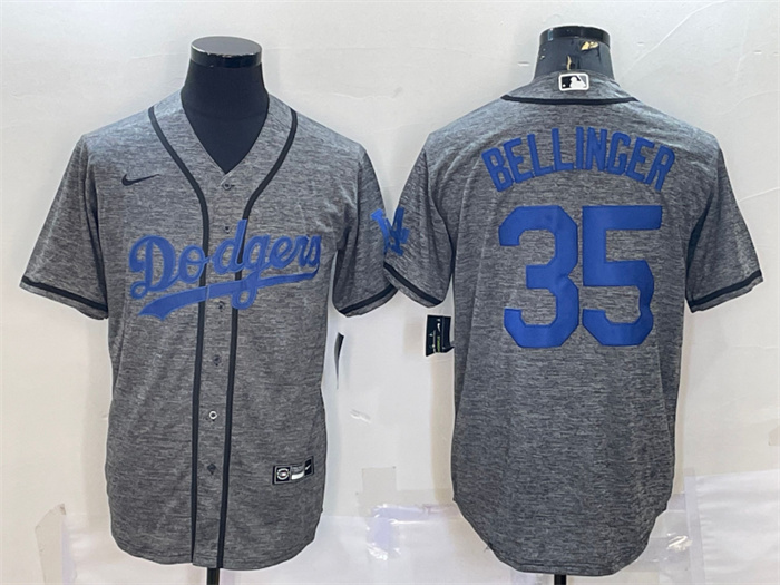 Men's Los Angeles Dodgers #35 Cody Bellinger Grey Cool Base Stitched Jersey Men's Los Angeles Dodgers #35 Cody Bellinger Grey Cool Base Stitched Jersey