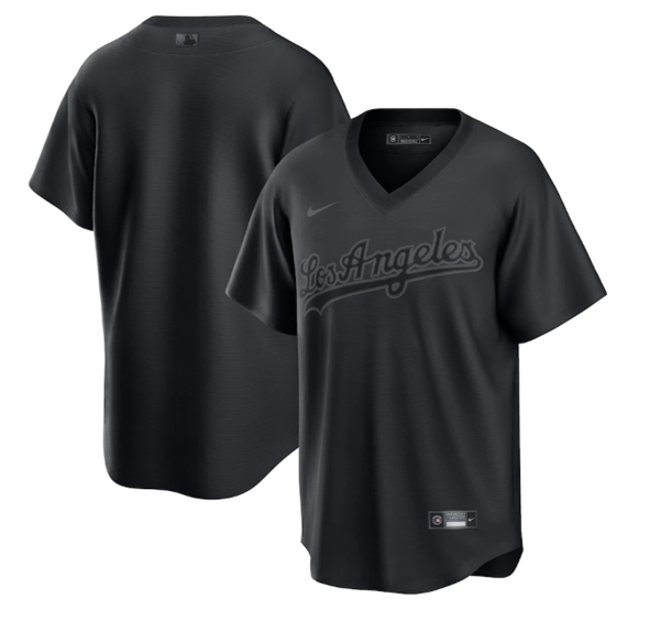 Men's Los Angeles Dodgers Blank Black Pitch Black Fashion Replica Stitched Jersey Men's Los Angeles Dodgers Blank Black Pitch Black Fashion Replica Stitched Jersey