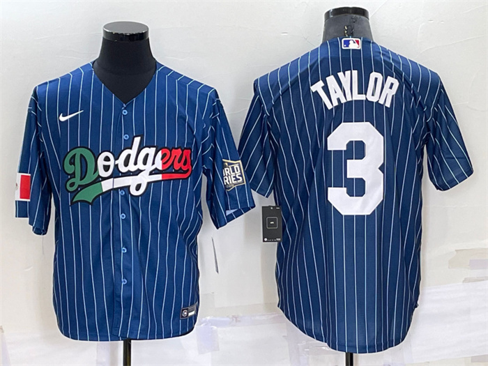 Men's Los Angeles Dodgers #3 Chris Taylor Navy Mexico World Series Cool Base Stitched Baseball Jersey Men's Los Angeles Dodgers #3 Chris Taylor Navy Mexico World Series Cool Base Stitched Baseball Jersey
