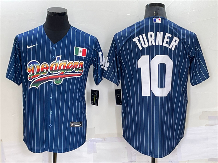 Men's Los Angeles Dodgers #10 Justin Turner Navy Mexico Rainbow Cool Base Stitched Baseball Jersey Men's Los Angeles Dodgers #10 Justin Turner Navy Mexico Rainbow Cool Base Stitched Baseball Jersey