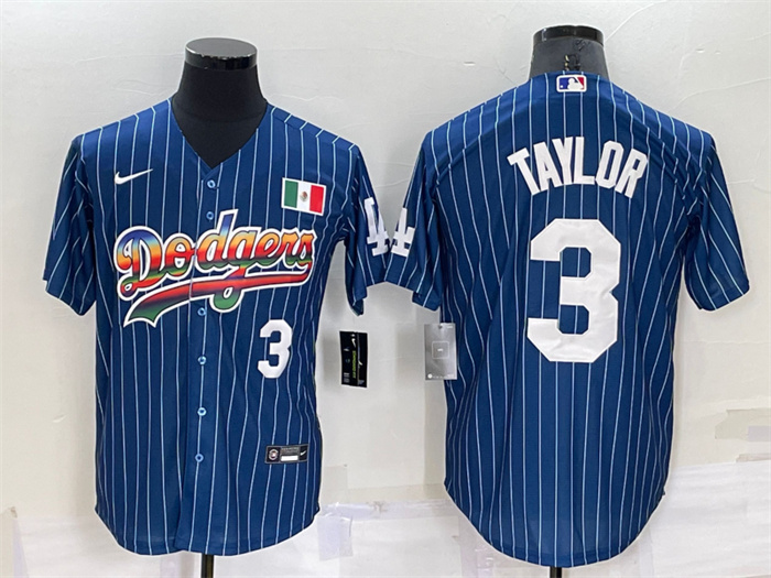 Men's Los Angeles Dodgers #3 Chris Taylor Navy Mexico Rainbow Cool Base Stitched Baseball Jersey Men's Los Angeles Dodgers #3 Chris Taylor Navy Mexico Rainbow Cool Base Stitched Baseball Jersey