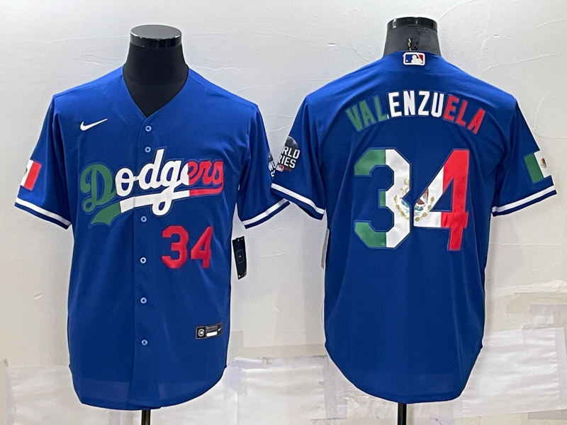 Men's Los Angeles Dodgers #34 Toro Valenzuela Royal Mexico Cool Base Stitched Baseball Jersey Men's Los Angeles Dodgers #34 Toro Valenzuela Royal Mexico Cool Base Stitched Baseball Jersey