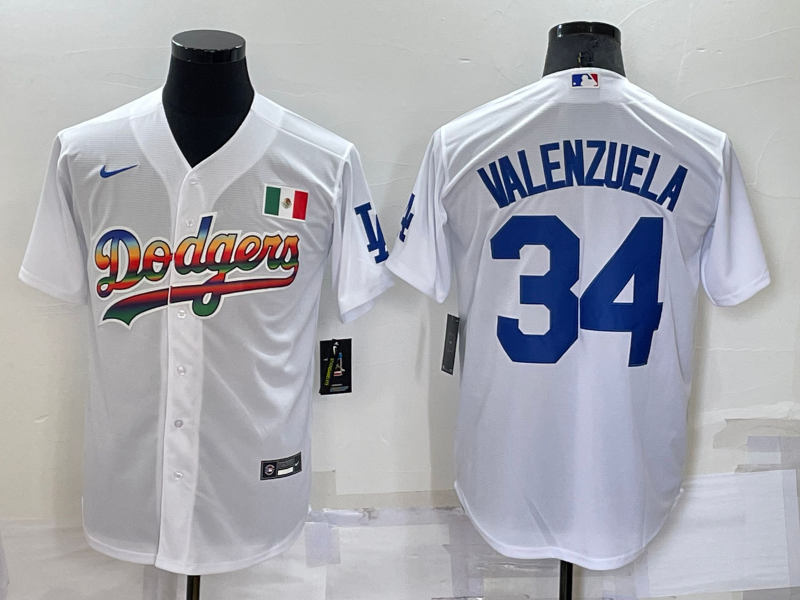 Men's Los Angeles Dodgers #34 Toro Valenzuela White Cool Base Stitched Baseball Jersey Men's Los Angeles Dodgers #34 Toro Valenzuela White Cool Base Stitched Baseball Jersey