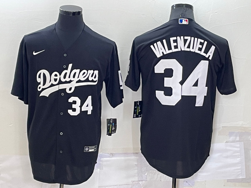 Men's Los Angeles Dodgers #34 Toro Valenzuela Black Cool Base Stitched Baseball Jersey Men's Los Angeles Dodgers #34 Toro Valenzuela Black Cool Base Stitched Baseball Jersey