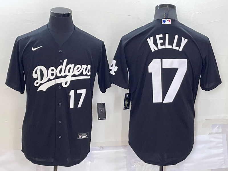 Men's Los Angeles Dodgers #17 Joe Kelly Black Cool Base Stitched Baseball Jerseys Men's Los Angeles Dodgers #17 Joe Kelly Black Cool Base Stitched Baseball Jerseys