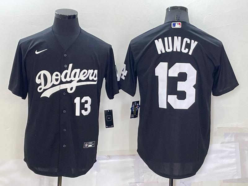 Men's Los Angeles Dodgers #13 Max Muncy Black Cool Base Stitched Baseball Jerseys Men's Los Angeles Dodgers #13 Max Muncy Black Cool Base Stitched Baseball Jerseys