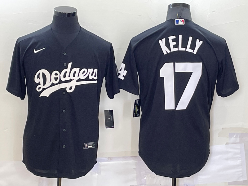 Men's Los Angeles Dodgers #17 Joe Kelly Black Cool Base Stitched Baseball Jersey Men's Los Angeles Dodgers #17 Joe Kelly Black Cool Base Stitched Baseball Jersey