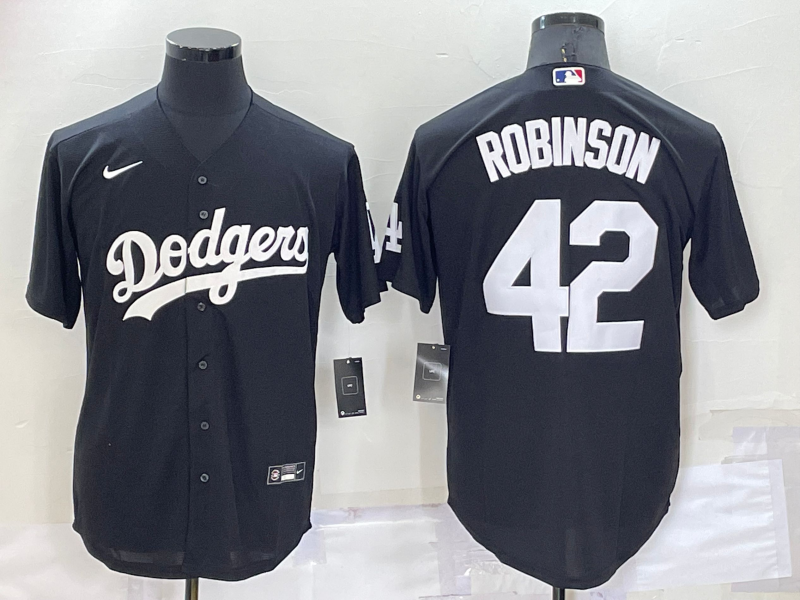 Men's Los Angeles Dodgers #42 Jackie Robinson Black Cool Base Stitched Jerseys Men's Los Angeles Dodgers #42 Jackie Robinson Black Cool Base Stitched Jerseys