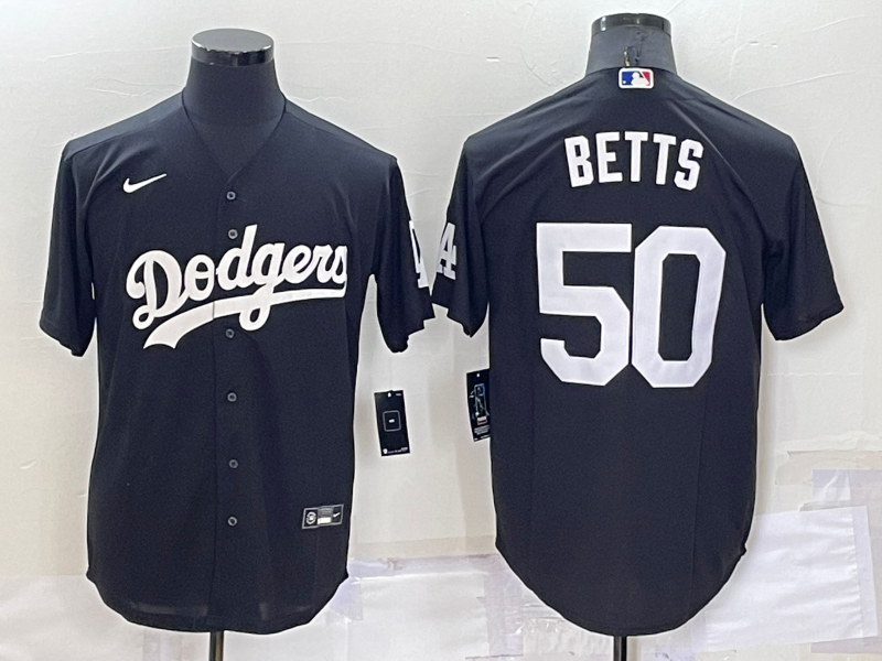 Men's Los Angeles Dodgers #50 Mookie Betts Black Cool Base Stitched Jerseys Men's Los Angeles Dodgers #50 Mookie Betts Black Cool Base Stitched Jerseys