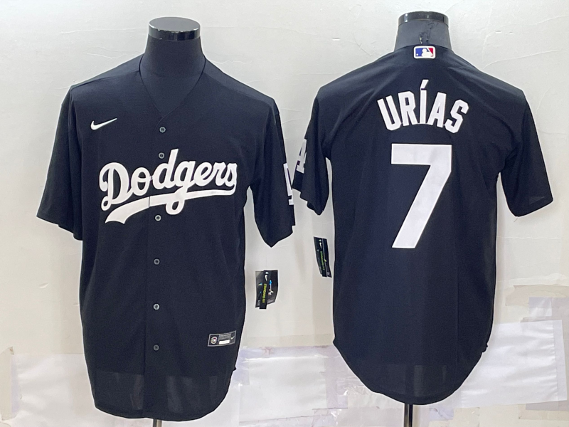 Men's Los Angeles Dodgers #7 Julio Urias Black Cool Base Stitched Jerseys Men's Los Angeles Dodgers #7 Julio Urias Black Cool Base Stitched Jerseys