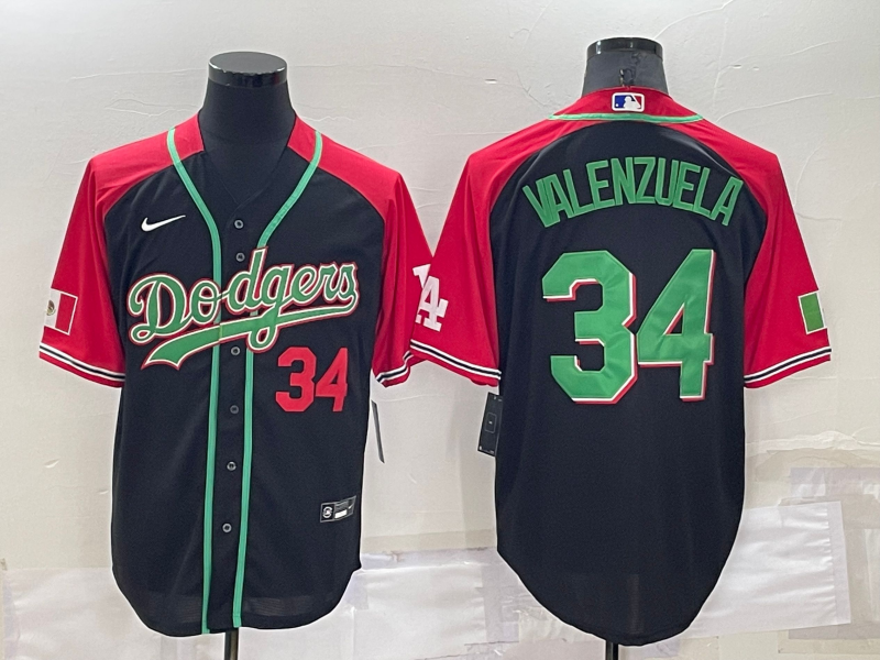 Men's Los Angeles Dodgers #34 Toro Valenzuela Red Black Cool Base Stitched Baseball Jersey Men's Los Angeles Dodgers #34 Toro Valenzuela Red Black Cool Base Stitched Baseball Jersey