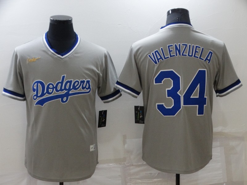 Men's Los Angeles Dodgers #34 Toro Valenzuela Grey Stitched Baseball Jersey Men's Los Angeles Dodgers #34 Toro Valenzuela Grey Stitched Baseball Jersey