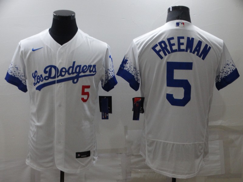 Men's Los Angeles Dodgers #5 Freddie Freeman White City Connect Flex Base Stitched Jersey Men's Los Angeles Dodgers #5 Freddie Freeman White City Connect Flex Base Stitched Jersey
