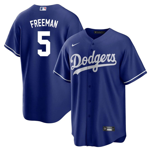 Men's Los Angeles Dodgers #5 Freddie Freeman Royal Cool Base Stitched Baseball Jersey Men's Los Angeles Dodgers #5 Freddie Freeman Royal Cool Base Stitched Baseball Jersey