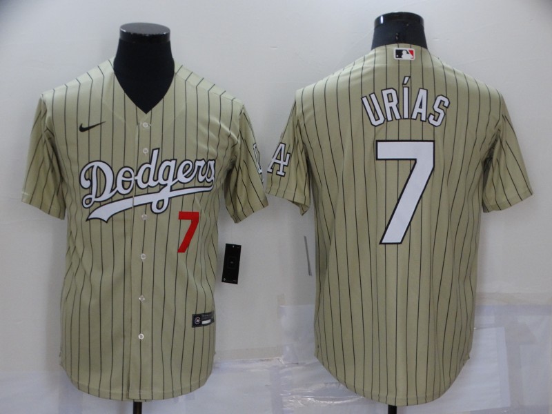 Men's Los Angeles Dodgers #7 Julio Urias Cream Cool Base Stitched Jersey Men's Los Angeles Dodgers #7 Julio Urias Cream Cool Base Stitched Jersey