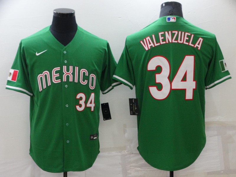 Men's Los Angeles Dodgers #34 Toro Valenzuela Green Mexico Stitched Baseball Jersey Men's Los Angeles Dodgers #34 Toro Valenzuela Green Mexico Stitched Baseball Jersey