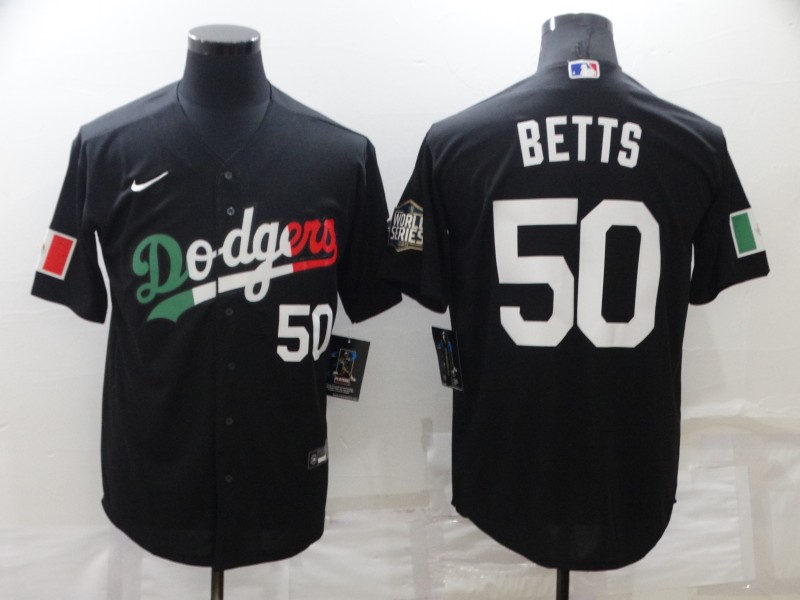 Men's Los Angeles Dodgers #50 Mookie Betts Black Cool Base Stitched Baseball Jerseys Men's Los Angeles Dodgers #50 Mookie Betts Black Cool Base Stitched Baseball Jerseys