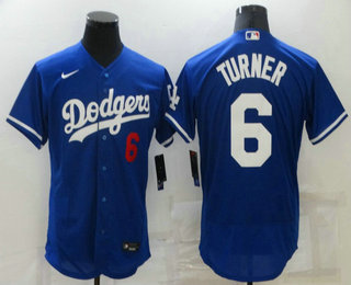 Men's Los Angeles Dodgers #6 Trea Turner Blue Stitched MLB Flex Base Nike Jersey Men's Los Angeles Dodgers #6 Trea Turner Blue Stitched MLB Flex Base Nike Jersey