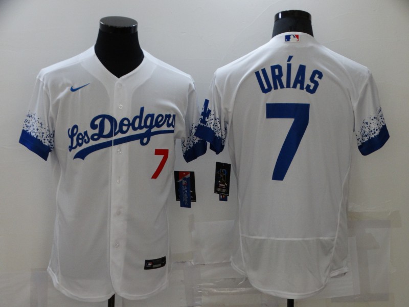 Dodgers 7 Julio Urias White 2021 City Connect Flexbase Jersey Dodgers 7 Julio Urias White 2021 City Connect Flexbase Jersey