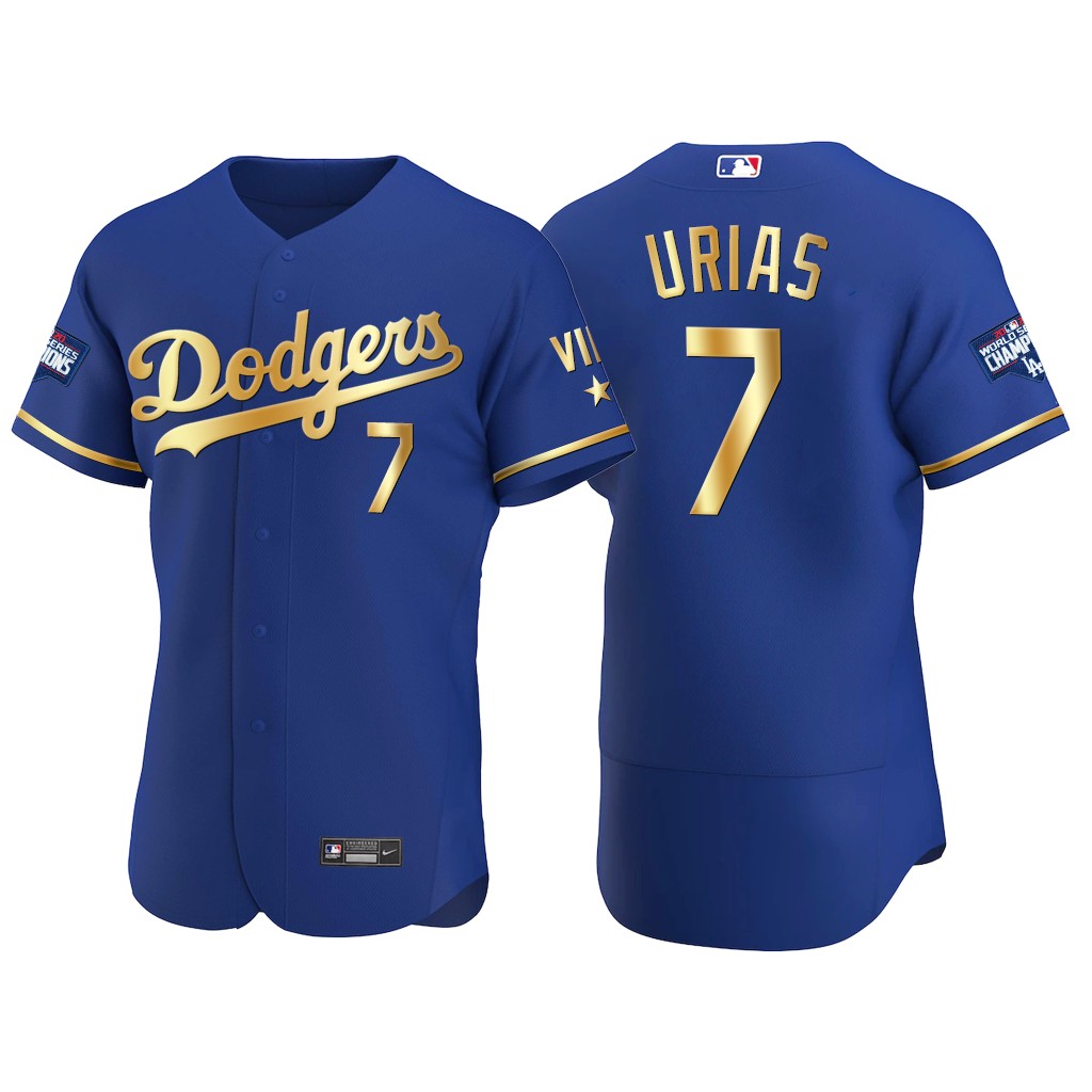 Los Angeles Dodgers #7 Julio Urias Men's Nike Authentic 2021 Gold Program World Series Champions MLB Jersey Royal Los Angeles Dodgers #7 Julio Urias Men's Nike Authentic 2021 Gold Program World Series Champions MLB Jersey Royal