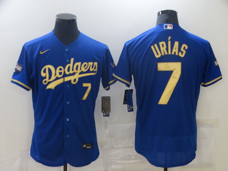 Dodgers 7 Julio Urias Royal Gold Champion Nike Flexbase Jersey Dodgers 7 Julio Urias Royal Gold Champion Nike Flexbase Jersey