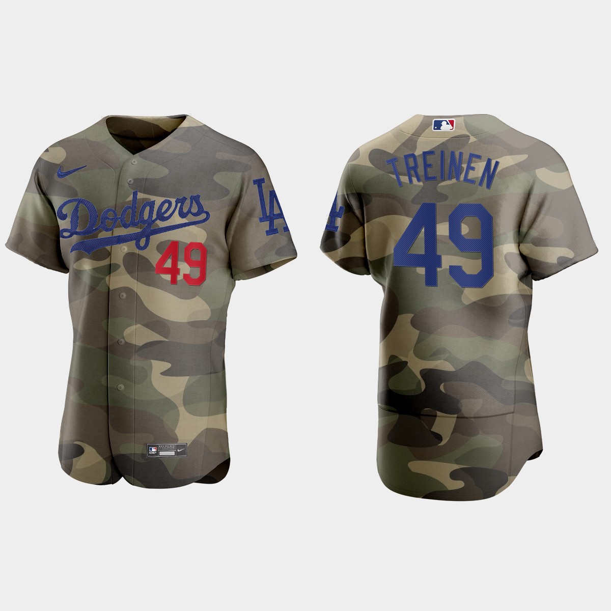 Los Angeles Dodgers #49 Blake Treinen Men's Nike 2021 Armed Forces Day Authentic MLB Jersey -Camo Los Angeles Dodgers #49 Blake Treinen Men's Nike 2021 Armed Forces Day Authentic MLB Jersey -Camo