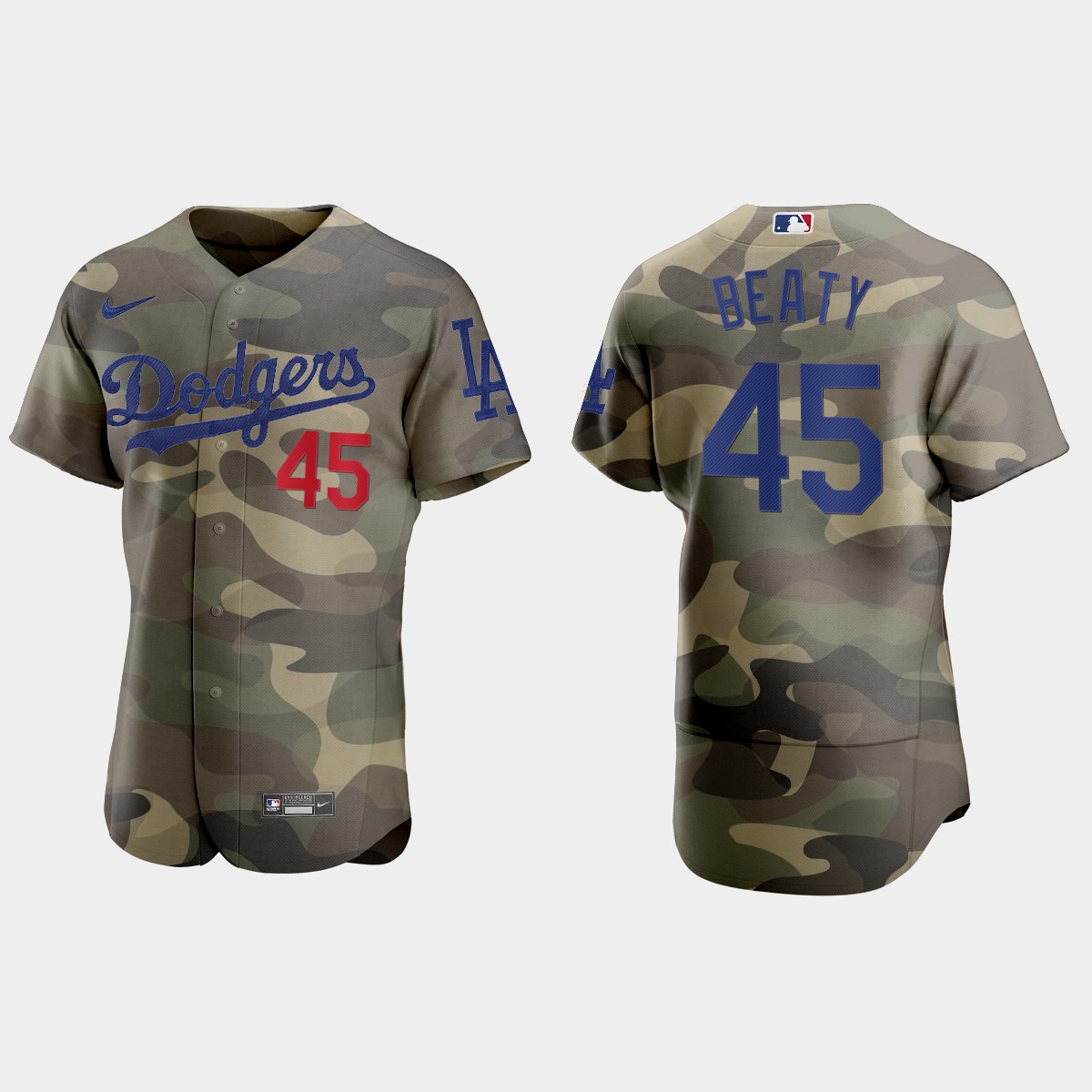 Los Angeles Dodgers #45 Matt Beaty Men's Nike 2021 Armed Forces Day Authentic MLB Jersey -Camo Los Angeles Dodgers #45 Matt Beaty Men's Nike 2021 Armed Forces Day Authentic MLB Jersey -Camo