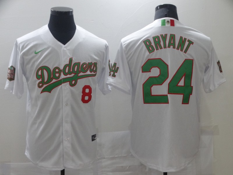 Dodgers 8 & 24 Kobe Bryant White World Series Nike Cool Base Jersey Dodgers 8 & 24 Kobe Bryant White World Series Nike Cool Base Jersey