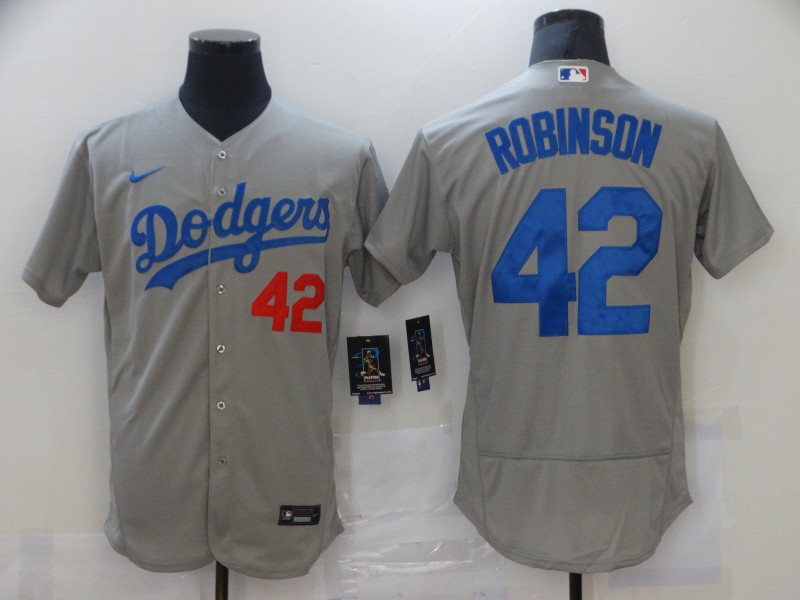Nike Men's Los Angeles Dodgers #42 Jackie Robinson Gray Flexbase Jersey Nike Men's Los Angeles Dodgers #42 Jackie Robinson Gray Flexbase Jersey