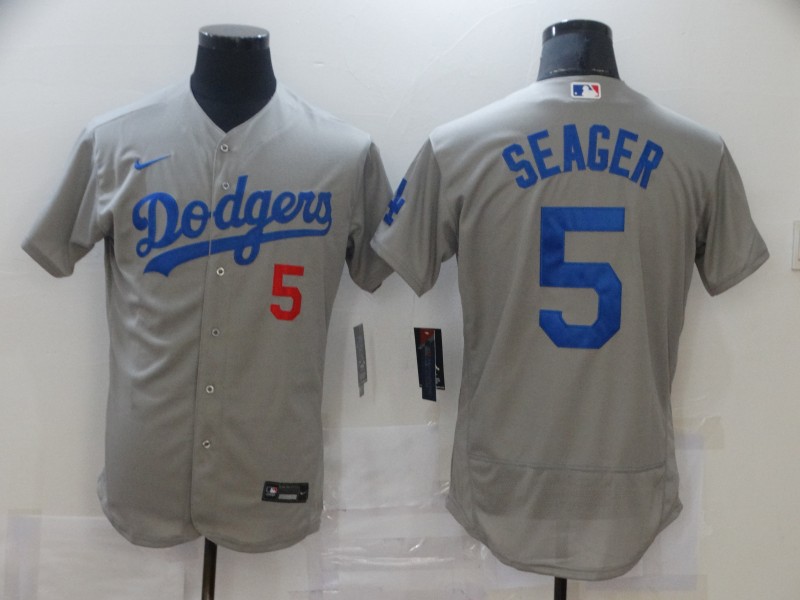 Nike Men's Los Angeles Dodgers #5 Corey Seager Gray Flexbase Jersey Nike Men's Los Angeles Dodgers #5 Corey Seager Gray Flexbase Jersey