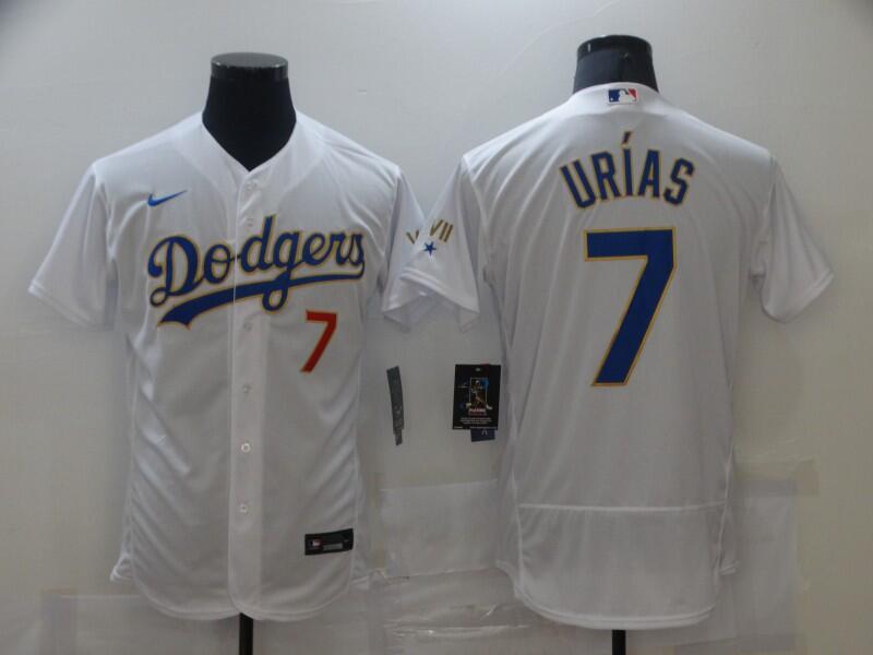 Men's Los Angeles Dodgers #7 Julio Urias White Golden program Flexbase Men's Los Angeles Dodgers #7 Julio Urias White Golden program Flexbase