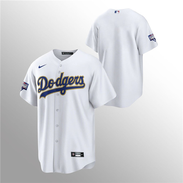 Men's Dodgers White 2021 Gold Program Replica Jersey Men's Dodgers White 2021 Gold Program Replica Jersey