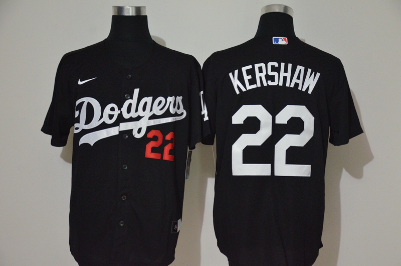 Men's Los Angeles Dodgers #22 Clayton Kershaw Black Stitched MLB Cool Base Nike Jersey Men's Los Angeles Dodgers #22 Clayton Kershaw Black Stitched MLB Cool Base Nike Jersey