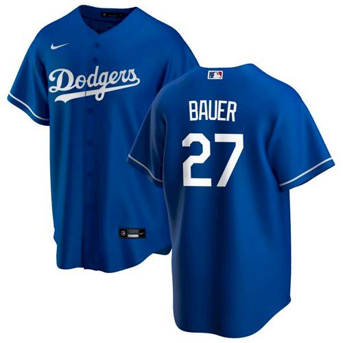 Dodgers 27 Trevor Bauer Royal Nike Cool Base Jersey Dodgers 27 Trevor Bauer Royal Nike Cool Base Jersey
