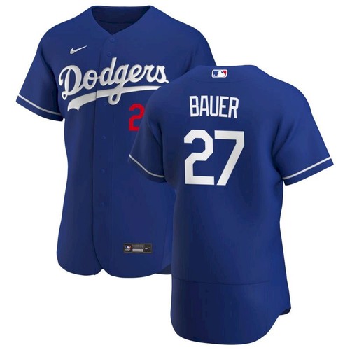 Men's Los Angeles Dodgers #27 Trevor Bauer Royal Authentic Jersey Men's Los Angeles Dodgers #27 Trevor Bauer Royal Authentic Jersey