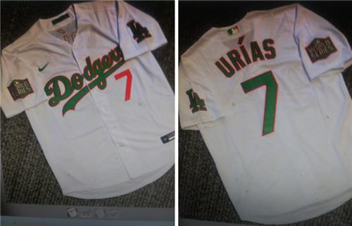Custom Los Angeles Dodgers Mexican #7 Julio Urias World Series custom Jersey Custom Los Angeles Dodgers Mexican #7 Julio Urias World Series custom Jersey