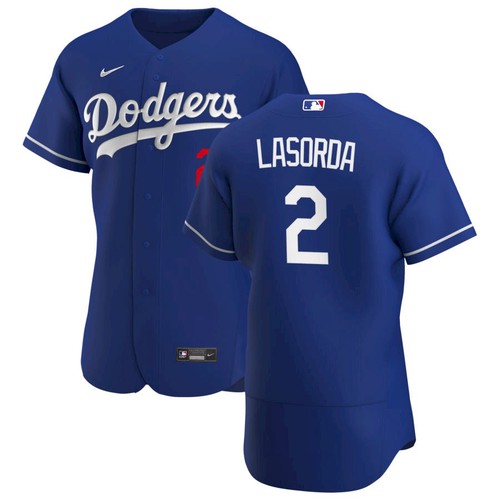 Men's LA Dodgers #2 Tommy Lasorda Blue Flex Base Stitched 2021 Jersey Men's LA Dodgers #2 Tommy Lasorda Blue Flex Base Stitched 2021 Jersey