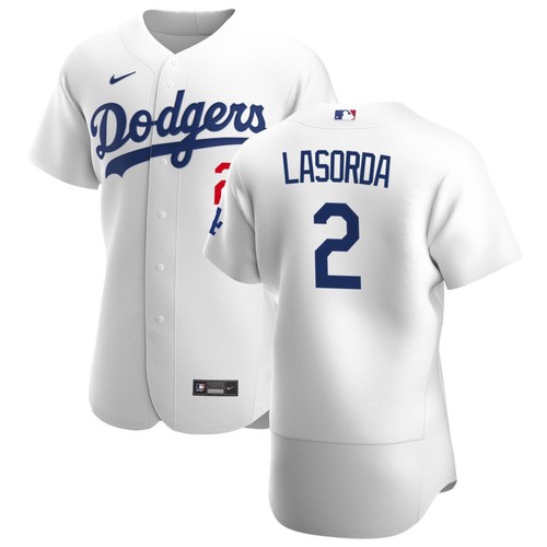 Men's Los Angeles Dodgers #2 Tommy Lasorda White Stitched Jersey Men's Los Angeles Dodgers #2 Tommy Lasorda White Stitched Jersey