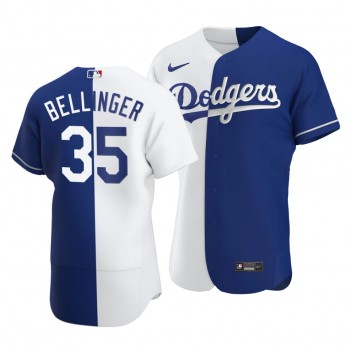Dodgers #35 Cody Bellinger Split White Blue Two-Tone Jersey Dodgers #35 Cody Bellinger Split White Blue Two-Tone Jersey
