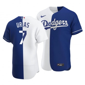 Dodgers #7 Julio Urias Split White Blue Two-Tone Jersey Dodgers #7 Julio Urias Split White Blue Two-Tone Jersey